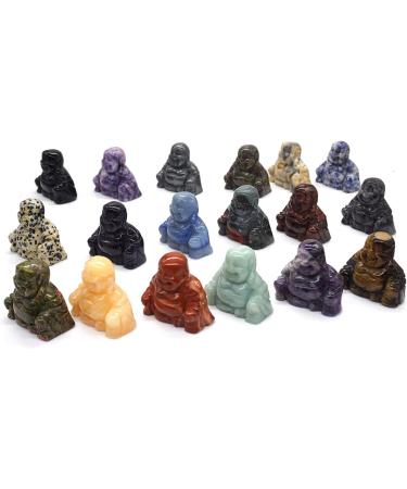 TRUSTTWO 1.5" Buddha Statue Natural Healing Crystal Reiki Chakra Spiritual Hand Carved Stone Maitreya Figurine Crafts Home Lucky Decor The White Turquoise - Buy Online on SooperMarket.com