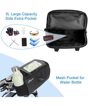 WOTOW 3L Bike Handlebar Bag with Phone Holder - Waterproof Front Basket Pack for Outdoor Cycling - Buy Online on SooperMarket.com