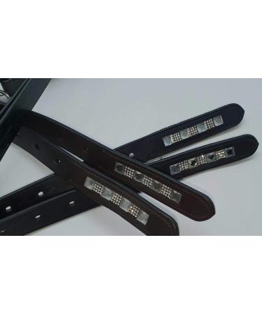 Children's Stirrup Strings Leather Glittering Big Liz - Brown Black 100/110/120 cm Straps | Tysons (120 cm Dark Brown) - Buy Online on SooperMarket.com