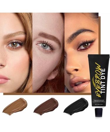 Reddhoon Eyebrow Tint Dye Kit Long Lasting Brow Dye Cream for Eyebrow Tinting Semi Permanent Eyebrow Dye Kit with Brush Makeup Tools for Professional and Beginner 02# Maroon - Buy Online on SooperMarket.com