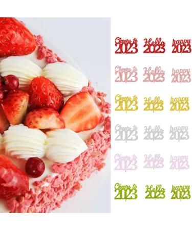 12Pcs 2023 Happy New Year Cupcake Toppers Colors Cupcake topper Cheers to 2023 Cake Picks for New Year Eve Party Supplies 1 One Color - Buy Online on SooperMarket.com