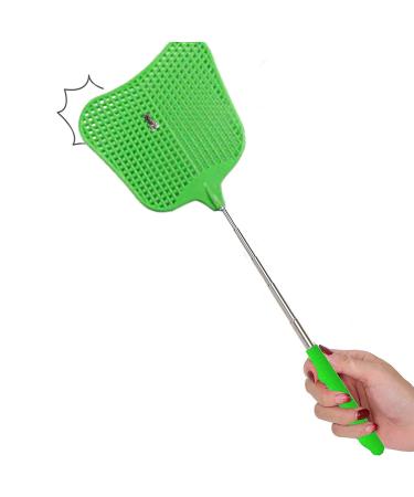 Jieyuchu Flying Claps Flying Claps Extendable Fly Swatter Stainless Steel Flying Clasch Pest Control used to ward off fly wasps mosquitoes and other insects green 2-green