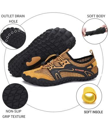 Men's Aqua Shoes | Fast-Drying Water Shoes for Kids & Adults | Non-Slip & Barefoot Beach Footwear - EU 41 Brown - Buy Online on SooperMarket.com