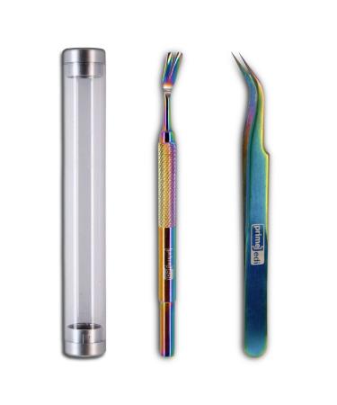 2-in-1 Tick Removal Tool Set, Tick Remover for Humans, for Dogs, for Cats, Curved Angled Tweezer, V-Shaped Tick Removal Tool, Medical Tweezers, Camping Tick Removal Kit, Tick Tweezers (1 Set)