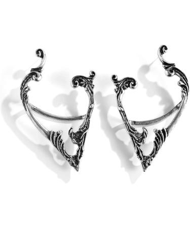 BETHYNAS Gothic Elf Ear Cuffs with Piercing Punk Earring Studs | Creative Contour Earrings for Cosplay and Statement Jewelry - Buy Online on SooperMarket.com