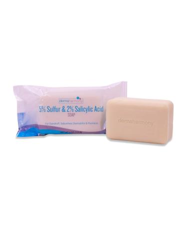 Dermaharmony 5% Sulfur 2% Salicylic Acid Bar Soap 4 oz - For Seborrheic Dermatitis, Dandruff & Psoriasis - Buy Online on SooperMarket.com