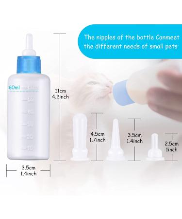 Tondiamo 16-Piece Pet Feeding Bottle Kit | Kitten Milk Replacer & Puppy Feeder Set with Replacement Nipples | Nursing Supplies for Newborn Small Animals - Blue/Pink - Buy Online on SooperMarket.com