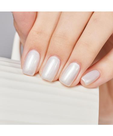 MEMEDA Pearl White Gel Nail Polish - 8ML Glitter Shimmer Gel for DIY & Salon Manicures | Soak Off UV Nail Polish - Buy Online on SooperMarket.com