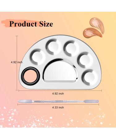 Stainless Steel Makeup Mixing Palette & Spatula Tool for Foundation & Nail Art - Lightweight Artist Tool for Cosmetic Mixing - Buy Online on SooperMarket.com