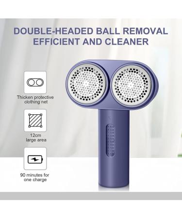 Portable Fabric Shaver & Lint Remover - Rechargeable Electric Clothes Shaver with 6 Blades - Dual-Speed Purple Fabric & Furniture Cleaner - Buy Online on SooperMarket.com