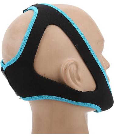 Adjustable Anti-Snoring Chin Strap - Black with Sky Blue Trim - Stop Snoring & Improve Sleep Quality - Buy Online on SooperMarket.com