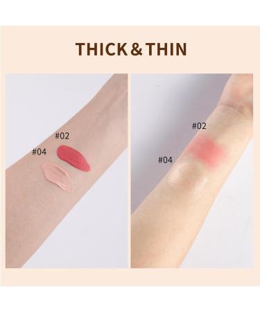 Liquid Highlighter Liquid Blush with Face Brush Long Lasting Smooth Lightweight Smudge Proof Blush+ Highlighter 2#+4# 1 count (Pack of 2) - Buy Online on SooperMarket.com