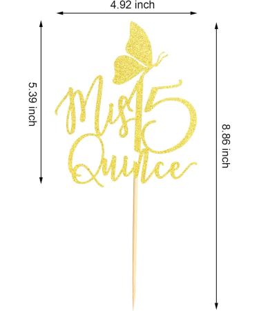 Arthsdite Mis Quince Cake Topper Mis Quince A os Decorations 15th Birthday Decorations with Butterfly Feliz 15 Anos Cheers to 15 Years Birthday Party Supply - Gold Glitter - Buy Online on SooperMarket.com