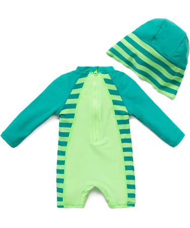 Bonverano Baby Boys Swimsuit 12-18 Months - Green Dinosaur Long-Sleeve One Piece Swimwear | UPF 50+ Sun Protection - Buy Online on SooperMarket.com