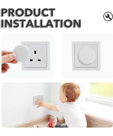 24pcs Plug Socket Covers UK White Safety Plastic Outlet Covers Protector Baby Secutity Shock Prevention Ideal for Children Safety at Home and School&Easy Install - Buy Online on SooperMarket.com