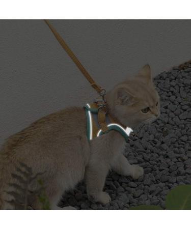 Fueegue Cat Harness with Leash - Escape Proof Adjustable Soft Harness for Cats & Small Dogs - Green S - Buy Online on SooperMarket.com