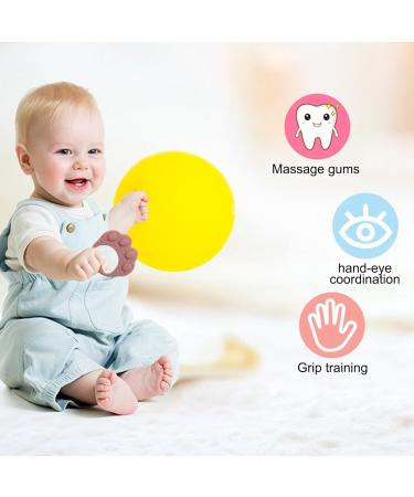 VESONE Dunkelpink Silicone Bite Rings for Babies & Toddlers - Food-Safe Sensory Toys Paw-Shaped Teething Tools - Buy Online on SooperMarket.com