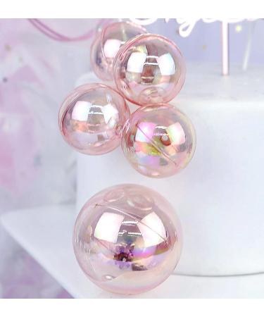 Bubble Balls Cupcake Toppers Set - 16Pcs Pink Cake Insert Toppers for Wedding, Anniversary, Mother's Day, Birthday Party Decorations - Buy Online on SooperMarket.com
