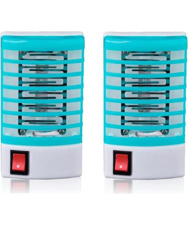 Bug Zapper Indoor, Plug-in Mosquito Killer Trap, Electric Little Gnats Fly Trap for House, Mini Insect Killer Light Eliminates Flying Pests for Home (2 Pack) A-blue