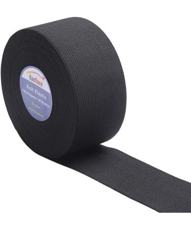 HANFINEE 1-1/2 Inch Sew on Knitted Elastic Band - Black 15 Yards | Heavy Stretch for Sewing Crafts, DIY Waistband, Bedspread & Cuff - Buy Online on SooperMarket.com