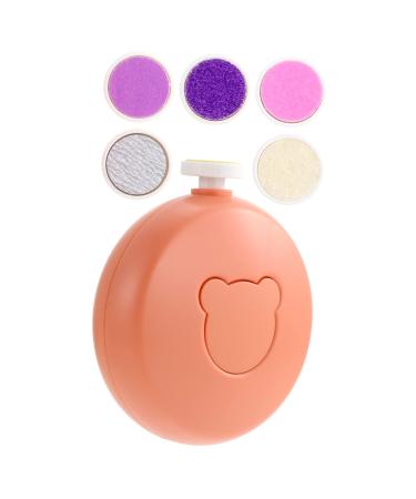 Vaguelly 1 Set Nail Grinder Adults Nail Care Polishing Tool Electric Nail Trimmer Manicure Kit Nail Polishing Accessory Electric Nail Sharpener Nail Trimmer Pedicure Tool 7X7X3CM Orange