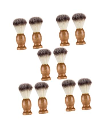 Angoily 10 pcs razor brush scrubber from stainless steel men men beard goat beard template for men men's suit razor accessories beard brush hair removal shaving stainless steel man wood