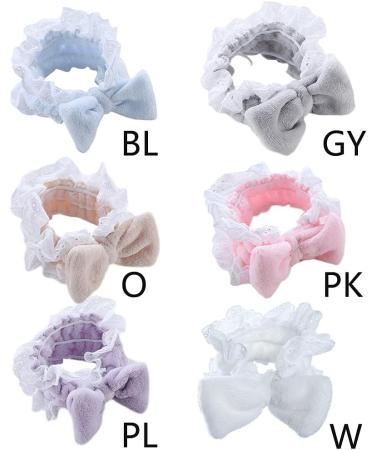 JSGHGDF Headband Plush Bows Solid Color Headband Ruffle Lace Soft Makeup Hairband -slip Elastic Headbands for Girls Women Orange - Buy Online on SooperMarket.com