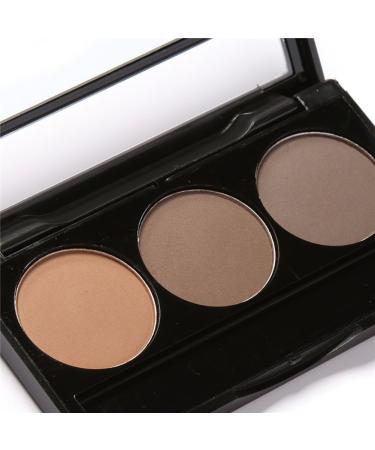 All-Day Waterproof Brow Powder - 3 Colors Eyebrow Makeup Palette with Brush | Natural Long-Lasting Eyebrow Solution - Buy Online on SooperMarket.com
