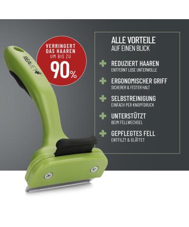 Reavet Unterwollkamm for Short-Haired Dogs & Cats | Self-Cleaning Deshedding Comb for Small Breeds - Buy Online on SooperMarket.com