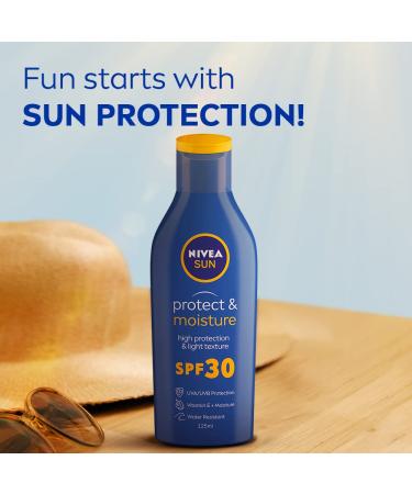 Nivea Sun Moisturising Lotion SPF 30 - 125ml | Hydrating Sunscreen for All Skin Types | Free International Shipping - Buy Online on SooperMarket.com