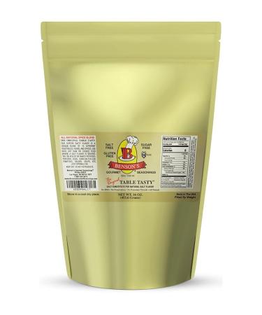 Bensons - Table Tasty Salt Substitute, Salt-Free Gourmet Popcorn Seasoning, No Sodium, No Potassium Chloride, No MSG, Gluten Free, 1 Pound Bag 16 Ounce (Pack of 1)