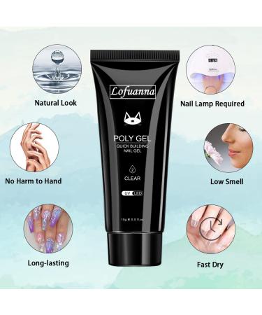 Lofuanna Transparent Poly Nagel Gel 15ml 2 | Builder Gel for Nail Extensions & Strengthening | UV/LED Professional Manicure Repair - C03 - Buy Online on SooperMarket.com