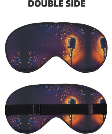 Microphone with Music Note Print Double-Sided Eye Mask Soft and Light Blocking for Enhancing Sleep Quality - Buy Online on SooperMarket.com