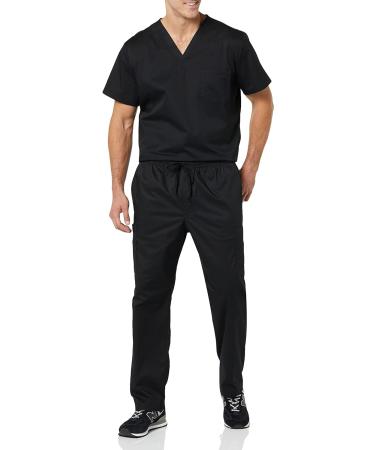 Amazon Essentials Men's Elastic Drawstring Waist Scrub Pant in Black - Size Medium - Buy Online on SooperMarket.com