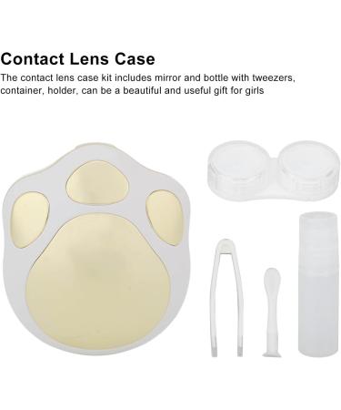 Contact lens case contact lens container plastic material convenient practical safe protection mirror appearance for individual use Gold - Buy Online on SooperMarket.com