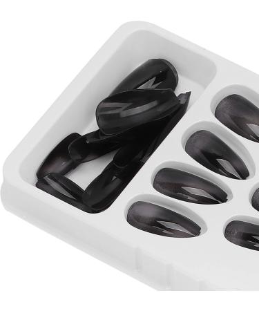 Press On Nails Coffin Press On False Nail Tips Black False Nails Artificial Nails Fake Solid Color Solid Color Fake Nails Ballerina Nail Art Tips Sets - Buy Online on SooperMarket.com