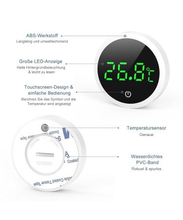 Ankilo Digital Aquarium Thermometer - Touch Screen LED Wireless Meter for Freshwater & Saltwater | Accurate Marine Temperature Monitor - Buy Online on SooperMarket.com