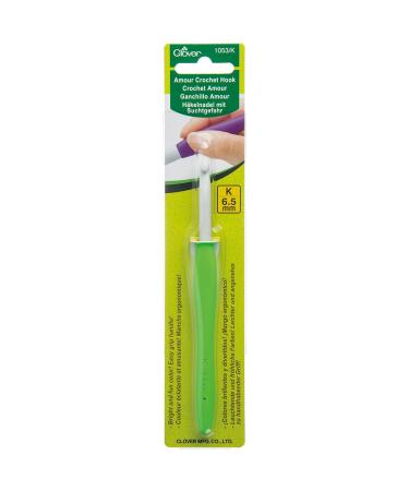 Clover 1053/K Amour Crochet Hook, Size K/6.5mm , Green
