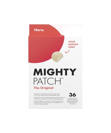 Mighty Patch Original Spot Patches by Hero Cosmetics Day & Night Time Acne Treatment Clear Spot Remover Hydrocolloid Patches Anti Acne Dots Spot Treatment Pimple Stickers - 36 Patches 1 count (Pack of 36)