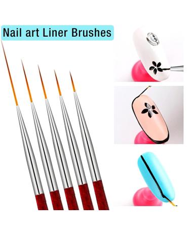 5 Pack Nail Art Eyeliner Brush Set for Precision Lines and Detailing - Buy Online on SooperMarket.com