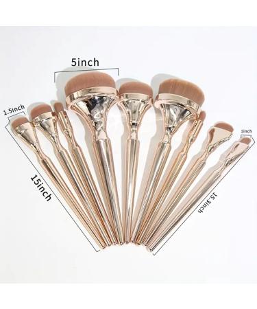 Evvmnaks 9 Pieces Gold Oval Makeup Brushes Set Trace Makeup Brushes Set Eyeshadow Brushes - Buy Online on SooperMarket.com