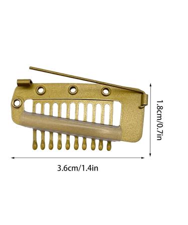 4 Gold Hair Extension Clamps - Metal Wig Clinging Snap Wing Brackets with 10 Teeth for Women's Hair Extensions - Buy Online on SooperMarket.com
