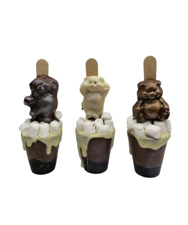 Cone Hot Chocolate Stirrers Spoons Stick with Taddy Bear Individually wrapped Handmade (3)