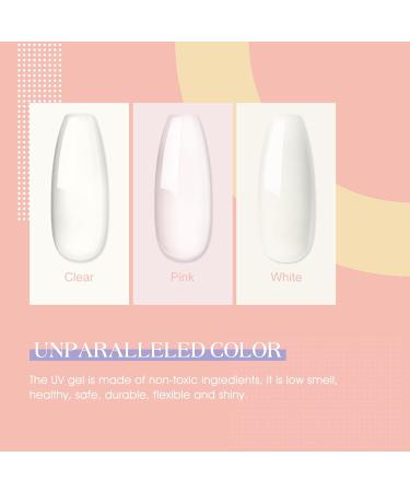 3 Colors UV Nail Gel for Nail Extension Base and Top Coat Nail Brush Nail Forms - Buy Online on SooperMarket.com