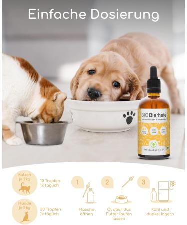 Wolfsbach Organic Beer Yeast for Dogs & Cats | 100ml Liquid Brewer's Yeast | 100% Organic Skin & Fur Care Supplement with Vitamin B Minerals & Trace Elements - De- ko-060 - Buy Online on SooperMarket.com