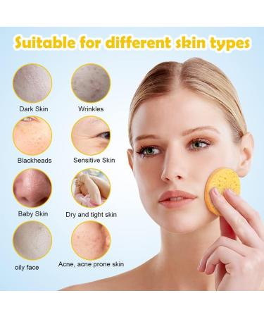 AUAUY Compressed Facial Sponges 60 Count Cellulose Facial Sponges for Daily Cleansing 100% Natural Wood Pulp Cotton Face Washing Sponge for Facial Cleansing Exfoliating Mask Makeup Removal 60 Beige - Buy Online on SooperMarket.com