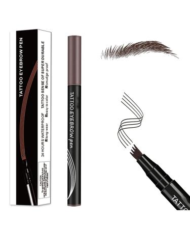 Anjoize Eyebrow Pencil eye brow pencils for women eyebroweyebrow pen 4-Tip Microblade Brow Pen Long Lasting and Smudge-Proof Eyebrow Pen (eyebrow pencil dark brown)