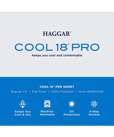 Haggar Men's Cool 18 Straight Fit Flat Front Shorts 32 - Black Classic Style - Buy Online on SooperMarket.com