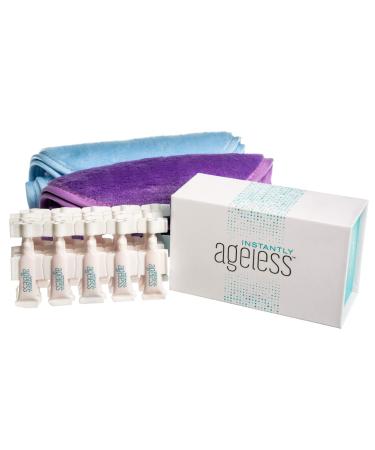Ageless 25 Vials W/ 2 FREE Quest Skin Care Blue & Purple Makeup Remover Cloths 25 Vials w/ Makeup Remover Cloths