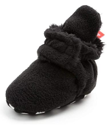 TMEOG Baby Booties Slippers Infant Boots Newborn First Walking Shoes Baby Winter Sock Crib Shoes for Boys Girls 0-18Months 0-6 Months B Black Furry
